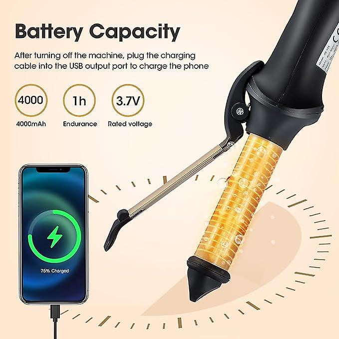 Cordless Hair Curler 2 In 1 Travel Mini Hair Tongs For Short Hair Portable Curling Iron For Short Hair Wireless Curling Wand With 3 Temperature Hea Walmart