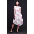thumbnail image 2 of Bimba Robe Midi Évasée d'Été Décontractée Sans Manches à Imprimé Floral pour Femmes avec Éléphant Rose Animal - Grand, 2 of 6