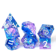Lilac Cosmos Resin DnD Dice Set | Poly RPG DnD Dungeons Dragons AD&D Pathfinder d20