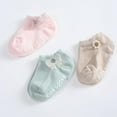 thumbnail image 4 of URMAGIC 0-5T 3 Pairs Newborn Baby Girls Short Tube Socks Anti-Slip Floor Socks, 4 of 8