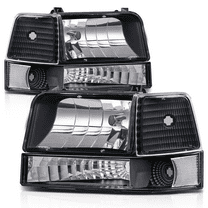 M-AUTO Headlight Assembly for 92 93 94 95 96 Ford F-150 F-250 F-350 Bronco Truck, Headlamp Replacement Driver and Passenger Side