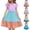 Light Blue, variant on Back To School Dresses for Girls Summer Ruffle Sleeve A Line Casual Party Dresses for Kids Size 5T-14, Mint Green