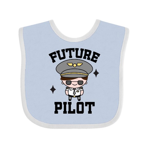 Inktastic Future Pilot Boys Airplane Occupation Boys Baby Bib