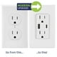 thumbnail image 4 of Leviton T5634-W 60W (20V a 2.5A+ 5V a 2A) Cargador USB de Doble Tipo A/Tipo-C para Entrega de energí, 4 of 16