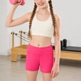 thumbnail image 4 of Yindaity Girls Volleyball Shorts Kids High Waist Biker Shorts for Dance Yoga Cheer Gymnastics Dance Shorts(Hot Pink,7-8 Years), 4 of 6