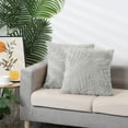 thumbnail image 6 of Unique Bargains Basho Leaf Pattern Cushion Covers Solid Fluffy Plush Pillow Covers 2 Pcs Grey 18" x 18", 6 of 6