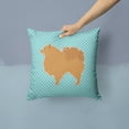 thumbnail image 2 of Carolines Treasures BB3742PW1414 Pomeranian Checkerboard Blue Fabric Decorative Pillow, 2 of 4