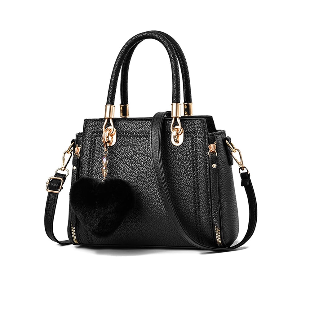 Mini Sac Bandoulière Rouge à Pompons Pour Femme - Messager Cuir Imitation