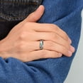 thumbnail image 3 of Wedding Rings Men & Women 6mm Domed Rose Gold Tungsten Abalone Wedding Band, 3 of 5