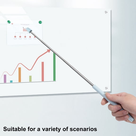 Opvise Teacher Pointer Telescopic Anti-scratch Tip Anti-slip Pen Clip Design Portable Universal Handheld Presenter Whiteboard Stick Classroom Supplies Black