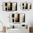 thumbnail image 4 of Designart "Essential Nature Gold and Black Abstract" Abstract Painting Wall Art Set Of 3 - Modern Gold Gallery Wall Set For Home Decor, 4 of 6