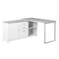 thumbnail image 2 of Monarch Specialties Computer Desk, Corner, 60"L, Work, Laptop, White And Grey Cement-look Laminate, 2 of 4