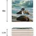 thumbnail image 3 of FMSHPON Mermaid Set of 4 Coaster for Drinks, Absorbent Ceramic Stone Coasters Cup Mat with Cork Base for Home Kitchen Room Coffee Table Bar Decor, 3 of 4
