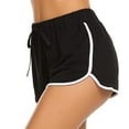 thumbnail image 2 of Gibobby Pantalones dama Cintura elástica casual Yoga Mujeres Pantalones altos Vendaje Cintura Pantalones cortos Mujeres Pantalones de yoga(Negro， L), 2 of 5