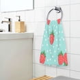 thumbnail image 3 of Yayeee 100% Cotton Hand Towels for Bathroom 16" x 28" Soft Absorbent Kitchen Towel, Strawberry Pattern, 3 of 7