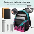 thumbnail image 7 of HUIACONG Cute Baseball Drip Kids Backpack, 17 Inch Large Capacity Lightweight School Bag Includes Bookbag, Lunch Box, Pencil Pouch, Water Bottle Sleeve, Complete 4PCS Set for Boys Girls Age 6-8, 7 of 7