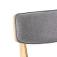 thumbnail image 3 of Noble House Sadie Indoor Mid Century Modern Fabric Dining Chairs, Set of 4, Grey+Natural, 3 of 7