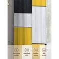 thumbnail image 6 of Black Gray Sheer Curtains 108 Inches Long 2 Panels Yellow Geometric Abstract Color Block Modern Light Filtering Semi Sheer Window Curtains Drapes for Bedroom Living Room 52"x108", 6 of 7
