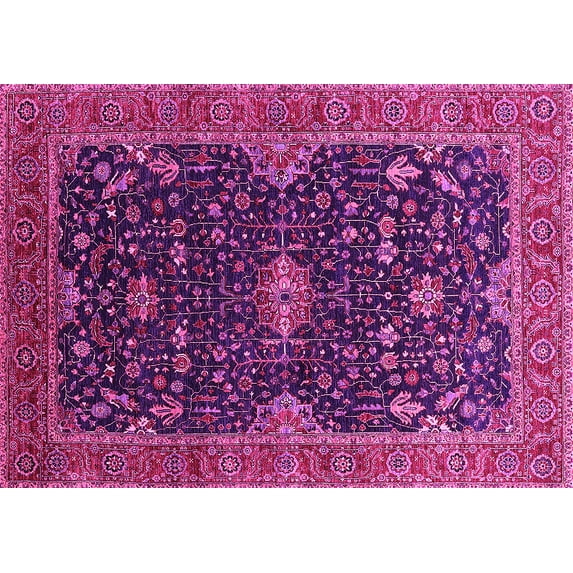 Ahgly Company Indoor Rectangle Oriental Pink Traditional Area Rugs, 2' x 4'