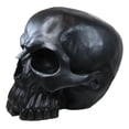 thumbnail image 4 of Graveyard Gothic Memento Mori Giant Oversized Sinister Black Skull Statue 23"L, 4 of 8