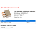thumbnail image 2 of Tail Light Relay - Compatible with 2004 - 2006 RX330 3.3L V6 2005, 2 of 2