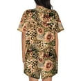 thumbnail image 6 of Fotbe Animal Leopard Print Pajama Set for Women 2 Piece Loungewear Short Sleeve Tops and Shorts Set Soft Sleepwear-Small, 6 of 7