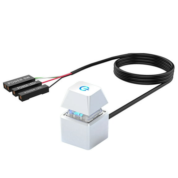 Desktop Computer External Power Button with LED Lights for Motherboard Power Switching Button