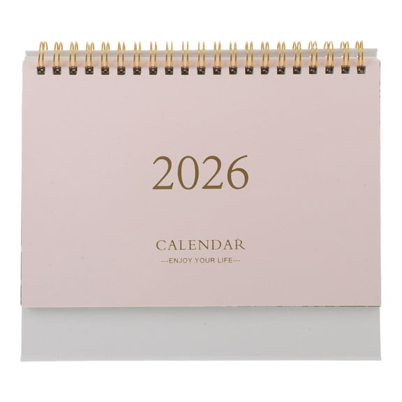 CTIRCHIU Easel Calendar 2026 Pink Paper Minimalist Design For Daily Date Planning 1Set