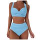 thumbnail image 1 of MKLEKYY Trajes De Baño Mujer Curvy Women High Waisted Bikini Sexy Push Up Two Piece Swimsuits Vintage Swimsuit Two Piece Retro Ruched High Waist Print Bikini Set 1955, 1 of 6