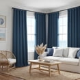 thumbnail image 4 of Half Price Drapes Nightfall Navy Faux Linen Room Darkening Curtains (1 Panel), 50W X 108L, 4 of 11