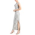 thumbnail image 2 of Connected Robe à Col Drapé Scintillant pour Femmes Petites, Taupe/argent, 4P, 2 of 3