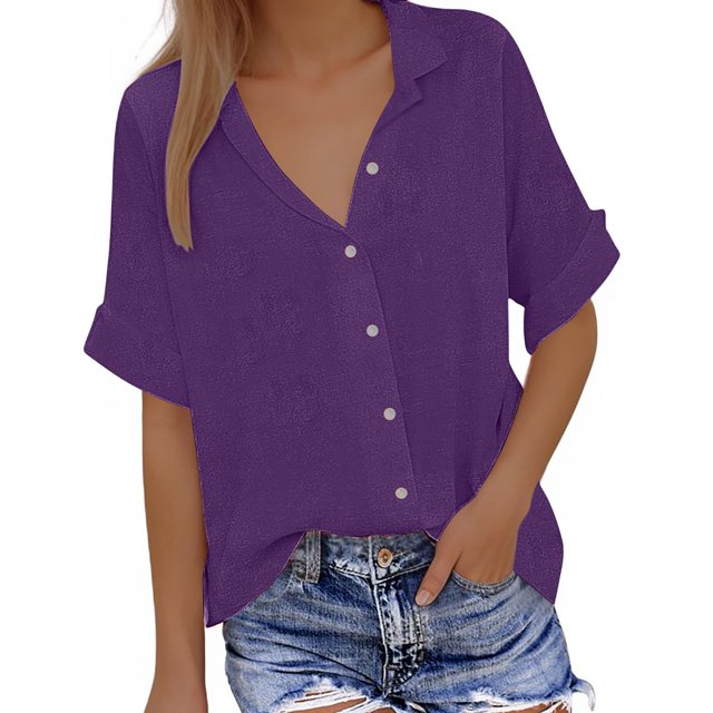 Birdeem Blouses pour Femmes Mode Décontractée Imprimé Manches Courtes Col Rond Blouses Chemises