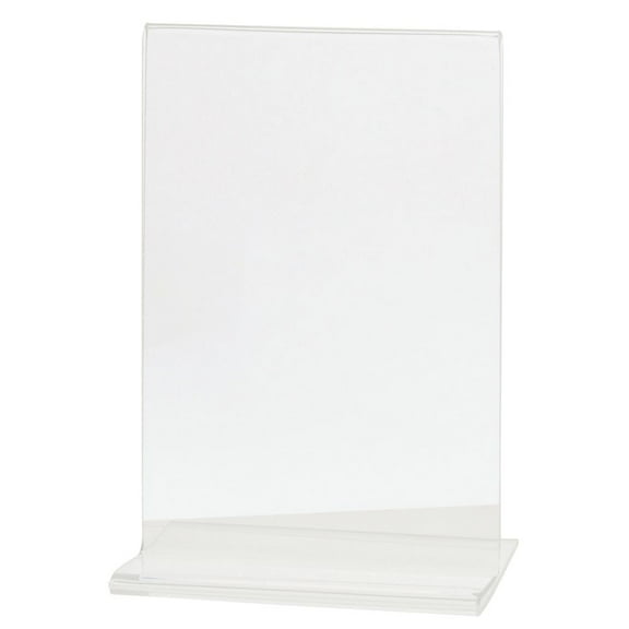 HUBERT® T-Base Easel Sign Holder Clear Acrylic Vertical - 4"L x 6"H