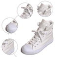 thumbnail image 5 of Rokment Women's Men's High Top Fashion Sneakers Walking Tennis Shoes Spring Fall Trendy Canvas Lace up Couples Casual Flat White Size 9, 5 of 7
