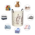 thumbnail image 4 of Balery Cowboys Riding Horses In Desert Cesta de ropa redonda con asas, impermeable, independiente, para ropa, juguetes, dormitorio y familia-Small, 4 of 6