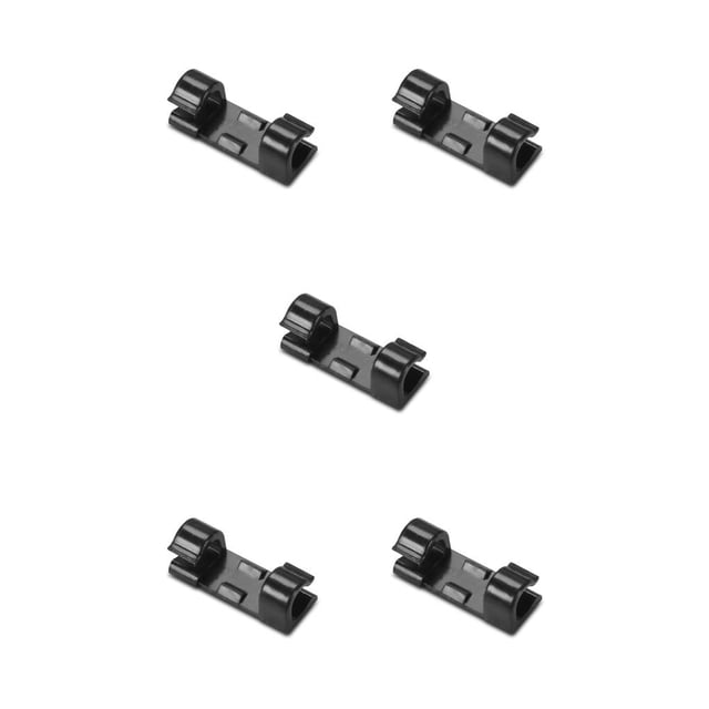 Cateissary Clips de Cable de 20 piezas, soporte de caída de Cable de gestión de Cables ABS, organizador autoadhesivo resistente al desgaste, Clip de Cable Negro 5piezas