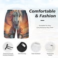 thumbnail image 3 of Sikiie Starry Sky Cute Horse Print Men's Double Layer Swimming Trunks, Adjustable Waistband and Pockets Sports Swimming Trunks, Beach Swimwear-X-Large, 3 of 6