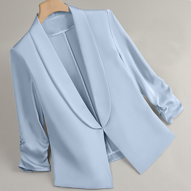 Soki Women 3/4 Sleeve Blazer Open Front Cardigan Jacket Work Office Blazer