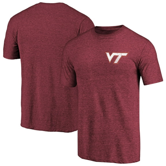 Men's Garnet Virginia Tech Hokies Left Chest Distressed Tri-Blend T-Shirt