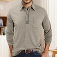 thumbnail image 1 of KKBOTIVE Long Sleeve Shirts for Men Casual Collared Polo Shirt Cozy Pullover Men's Fashion Tops for Daily Wear ( Beige Size: S ), 1 of 7