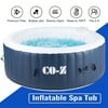 CO-Z 6x6ft PVC Round Inflatable Spa Tub w Heater & 120 Massaging Jets for Patio & More for 4-person Blue