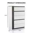 thumbnail image 7 of Furniture of America Misti Contemporary Solid Wood 5-Drawer Chest in White, 7 of 7