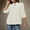 White, variant on Olyvenn Women's 2025 Summer Short Lantern Sleeve Cotton Linen Tops Loose Fit Button Down Shirt Casual Pleated V Neck Blouses White XXL