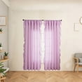 thumbnail image 4 of Ohmyroo Sheer Ruffle Trimmed Window Curtains Semi Transparent Drapes For Living Room Bedroom 96 Inch Multicolor, 4 of 6