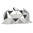 thumbnail image 3 of Bolso de noche tipo clutch con correa de cadena extraíble, bolso de mano versátil para niñas PlataA, 3 of 7