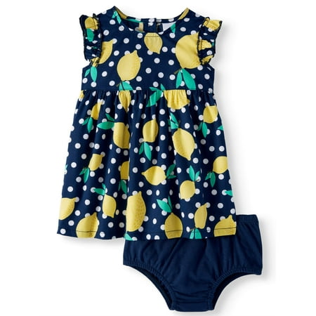Baby Girl Polo Dress - Woven Babydoll Dress & Diaper Cover, 2pc Set (Baby Girls)