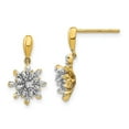 thumbnail image 3 of 14K Yellow Gold Diamond Flower Post Dangle Earrings (0.17Ct), 3 of 4