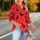 thumbnail image 5 of TaTaai Women Plus Size Casual Top Three Quarter Sleeve Crew Neck Chest Cutout Random Print Spring Summer Base T-Shirt Ladies Daily Outdoor Wear Breathable No Fading Comfortable Fashion Top Gift, 5 of 6