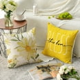 thumbnail image 4 of Home Sweet Home Spring Summer Flowers Yellow Throw Pillow Covers, 18 x 18 Inch Cushion Case for Sofa Couch Set of 4, 4 of 6