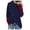 Navy, variant on Women's Button Cowl Neck Long Sleeve Wrap Sweatshirt Size XXL
